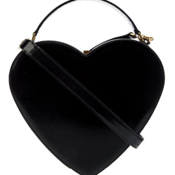 Vintage MOSCHINO Black Heart-Shaped Bag - Iconic 90s Statement Piece - Picture 2 of 5